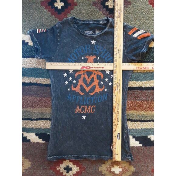 Affliction Motor Spirit American Custom Graphic Tee Shirt Y2K Wings Style Small - Picture 7 of 12